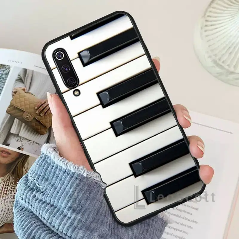 

Black white music piano Phone Case For Xiaomi Redmi 4x 5 plus 6A 7 7A 8 mi8 8lite 9 note 4 5 7 8 pro