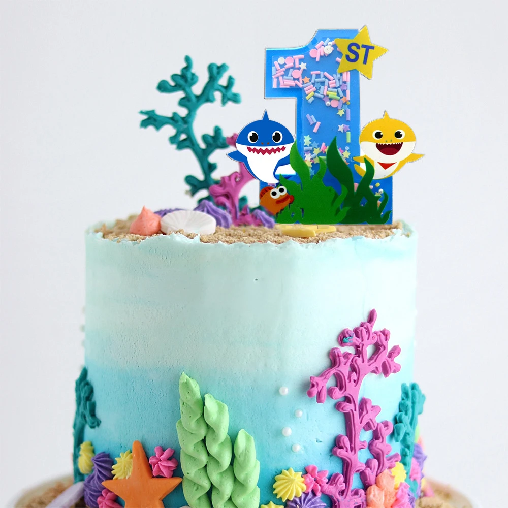 1 компл. Детская тема Морская жизнь акула на день рождения Декор баннер торт