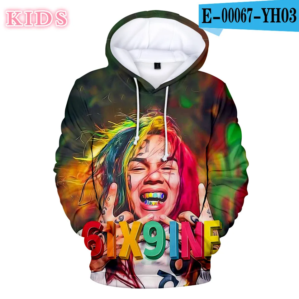 

Толстовка 6ix9ine с капюшоном для мужчин и женщин, популярный Повседневный свитшот с 3D принтом в стиле хип-хоп, для фанатов 6ix9ine, уличная одежда, ...