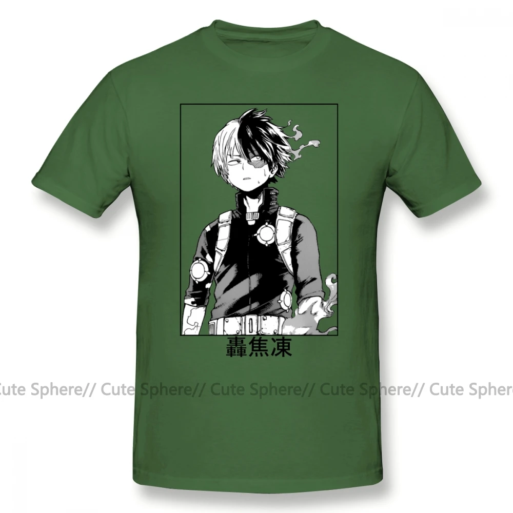 Deku футболка Todoroki Shoto футболка Милая футболка с графикой хлопок с коротким рукавом для мужчин большая модная футболка - Цвет: Army Green