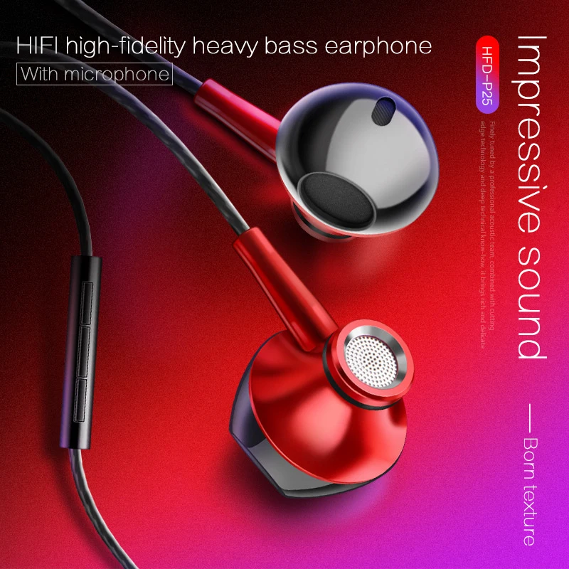 

B18 HIFI Headphones Bass 3D Metal Headset DJ In Ear Earphone Stereo Earbuds with Microphone for Mobile Phone MP3 MP4 Monitor