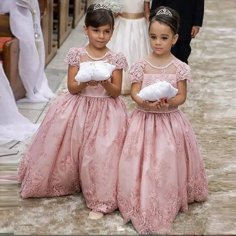 Платья для девочек с цветами платья аппликацией кружевные конкурса маленьких