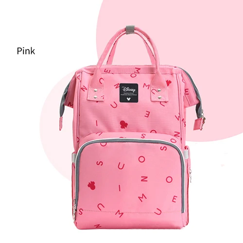 pink Disney новая сумка для подгузников рюкзак большой емкости водонепроницаемый Набор сумок для подгузников Мумия дорожный рюкзак для беременных кормящих сумки - Цвет: pink