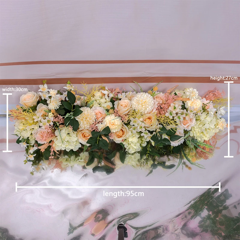 95cm champagne DIY 1 м Свадебный цветок декор для железной арки искусственная Цветочная композиция поставки дорога свинец цитируется ряд цветов окно T станция - Цвет: 95cm champagne