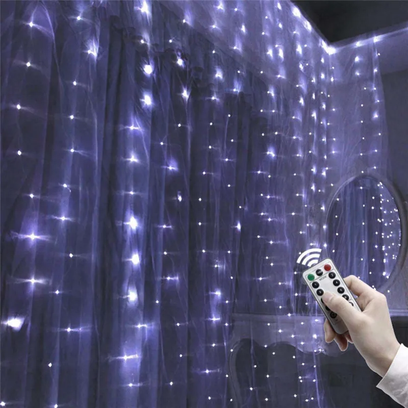 3 м x 300 светодиодов Шторы светильники для дома и улицы праздник Рождества