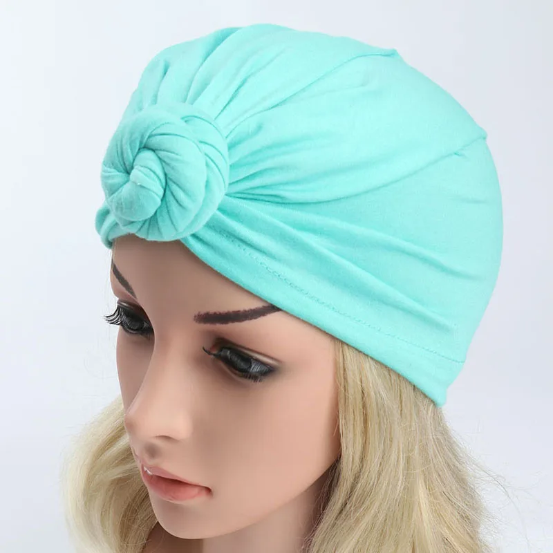 2 шт. шапки для мамы и ребенка однотонные хлопковые повязки с узлом женщин девочек