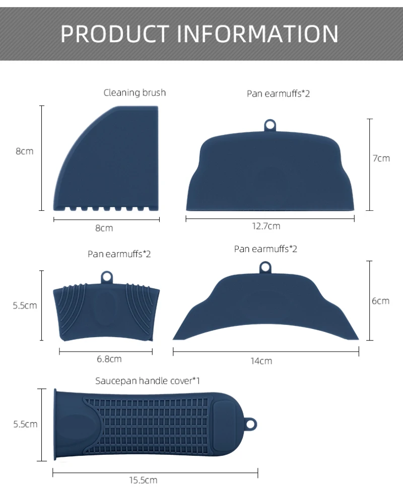 

8pcs/set Kitchen Accessories Silicone Pot Pan Saucepan Handle Cover Heat Insulation Grip Sleeve Kitchen Tools & Gadgets Dropship