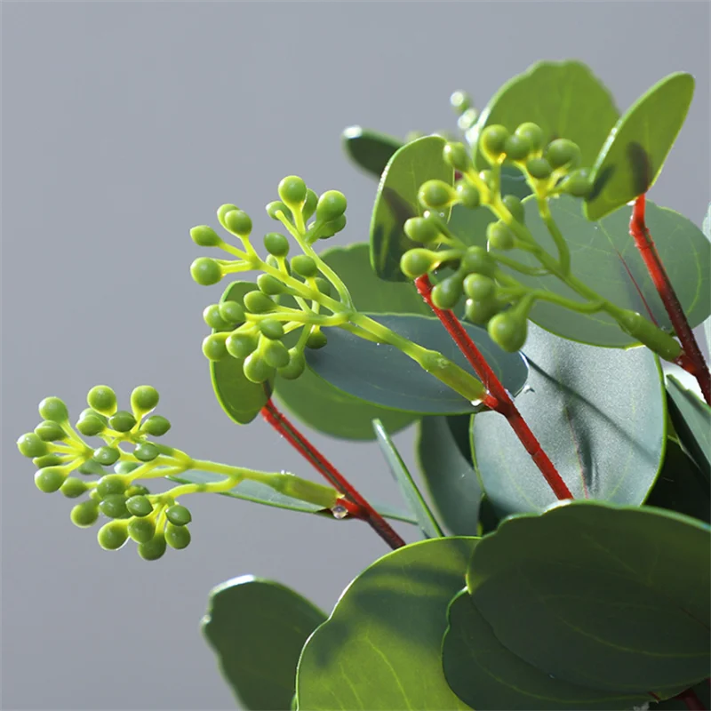 

Eucalyptus Leaf Bouquet Simulation Green Plants Potted Plant Flower Arrangement Wedding Home Hotel Office Decoration Fall Decor
