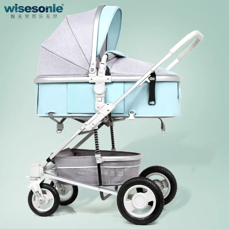 2 In 1 High Landscape Baby Stroller Can Sit and Lie Shock Absorber Folding Trolley Baby Carriage