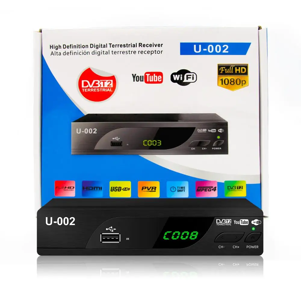HD 1080p ТВ-тюнер Dvb T2 Vga конвертер ТВ Dvb-t2 из-за цветопередачи монитора адаптер USB2.0