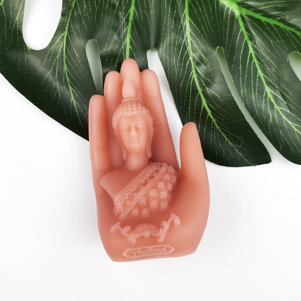 

New 3D Buddha Hand Silicone Soap Molds DIY Candle Crafts Mold Hand of Fatima Mascot Candle Resin Moulds Cake Tools Plaster Mold