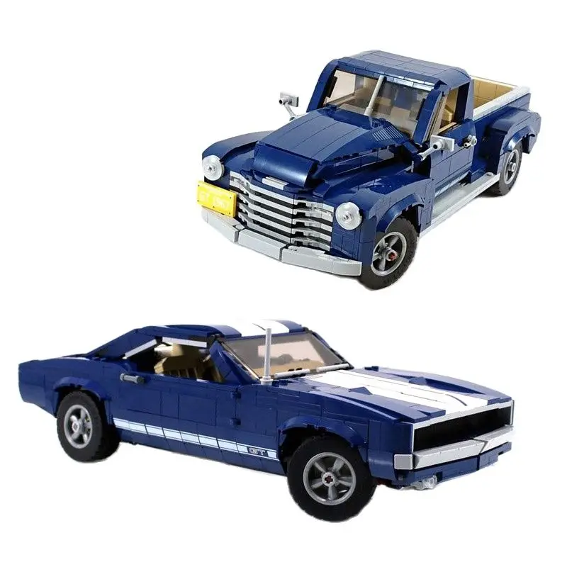 

NEW MOC - 10265 Mustangs Modified Muscle Car and Pickup Truck MC68 Building Block Cars Bricks Assemble Model DIY Toys Gifts