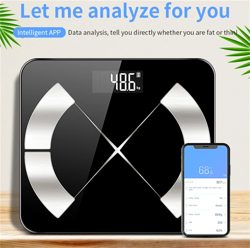 

Bluetooth Body Fat Scale Electronic Digital Smart Weight Scale Floor Bathroom Scale Balance Body Weighing Scale BMI index