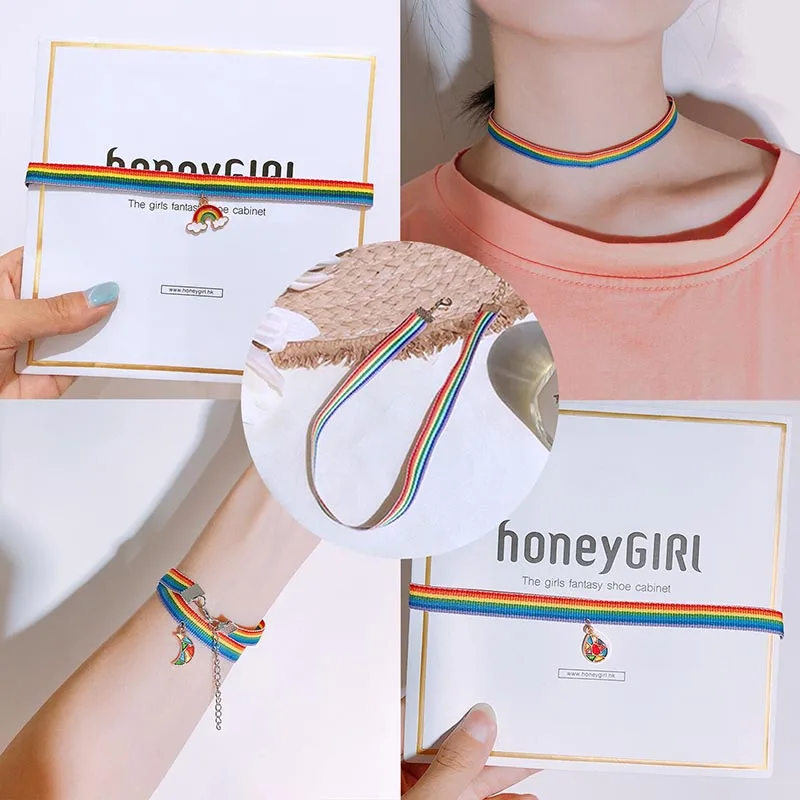 Радужный Плетеный веревочный браслет с пряжкой для геев лесбиянок драгоценности