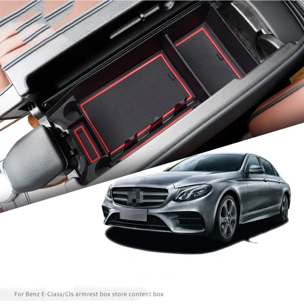 Контейнер для хранения подлокотников Mercedes Benz E-Class W213 E200 E220 E300 2016 ~ 2020