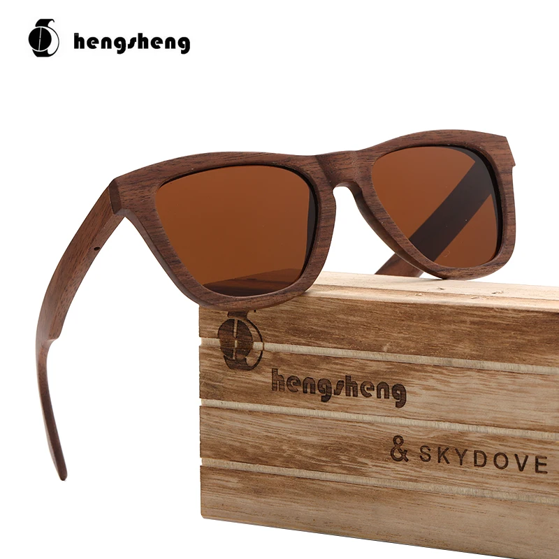 SKYDOVE Wrap Солнцезащитные очки из орехового дерева 2020 Новые солнцезащитные для