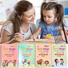 Sank Волшебная книга 4 книгинаборы волшебной тетради многоразовая тетрадь для письма для детей английские цифры и буквы