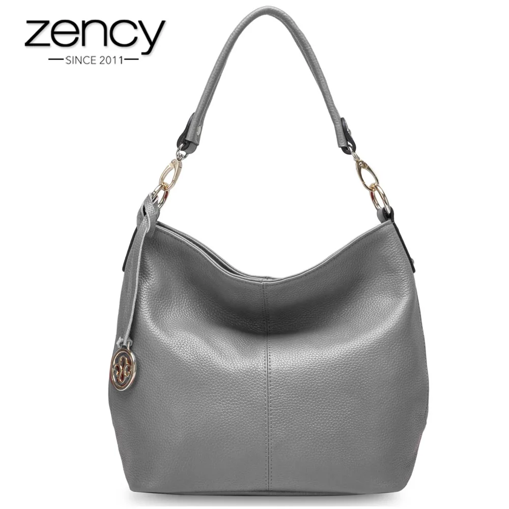 Zency Charm фиолетовая женская сумка на плечо из 100% натуральной кожи модные женские