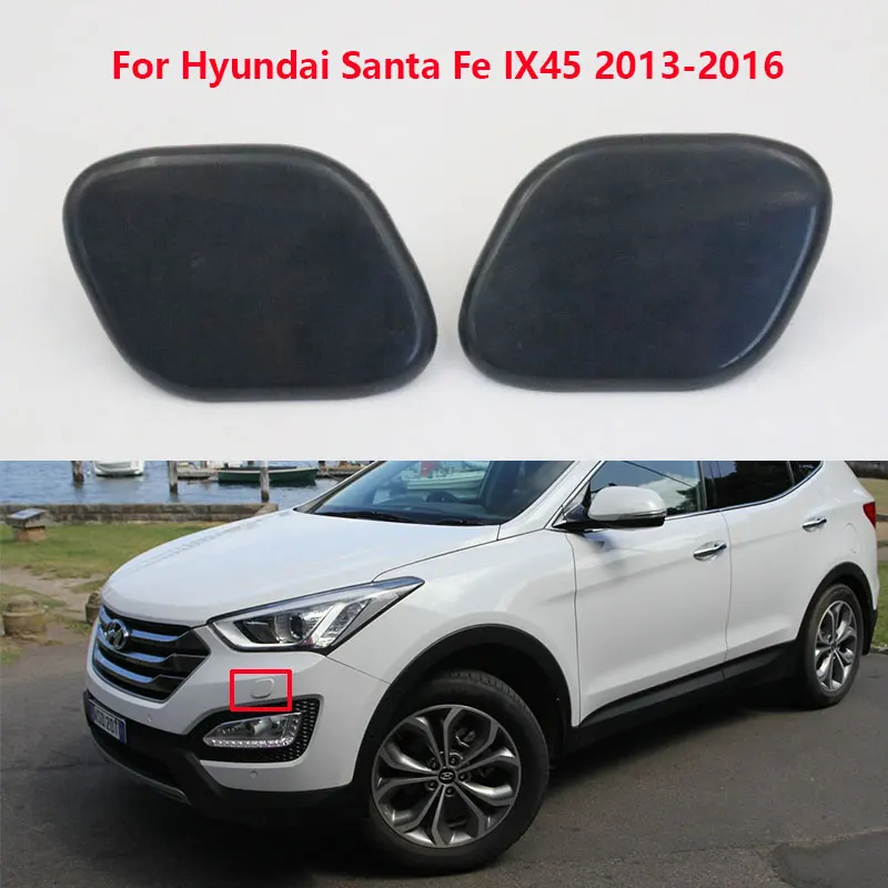 1 пара Левая Правая боковая насадка омывателя передней фары Крышка для Hyundai Santa Fe