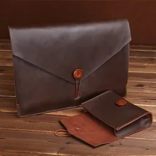 2021 Men Natural Leather Laptop Sleeve 14 Inch Bags New Laptoptas Liner Bag For Carcasa Macbook Air 13 Case Xiaomi Notebook Pro