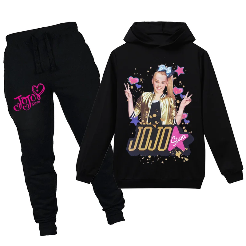 Новый хлопковый материал JOJO SIWA свитер с капюшоном длинным рукавом Туника Брюки