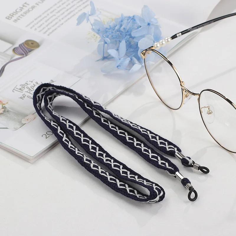 5 blue white 12 шт/лот Aztec стиль Солнцезащитные очки шнур на шею ремень хлопок ткань Регулируемые очки для чтения ремешок держатель - Цвет: 5 blue white