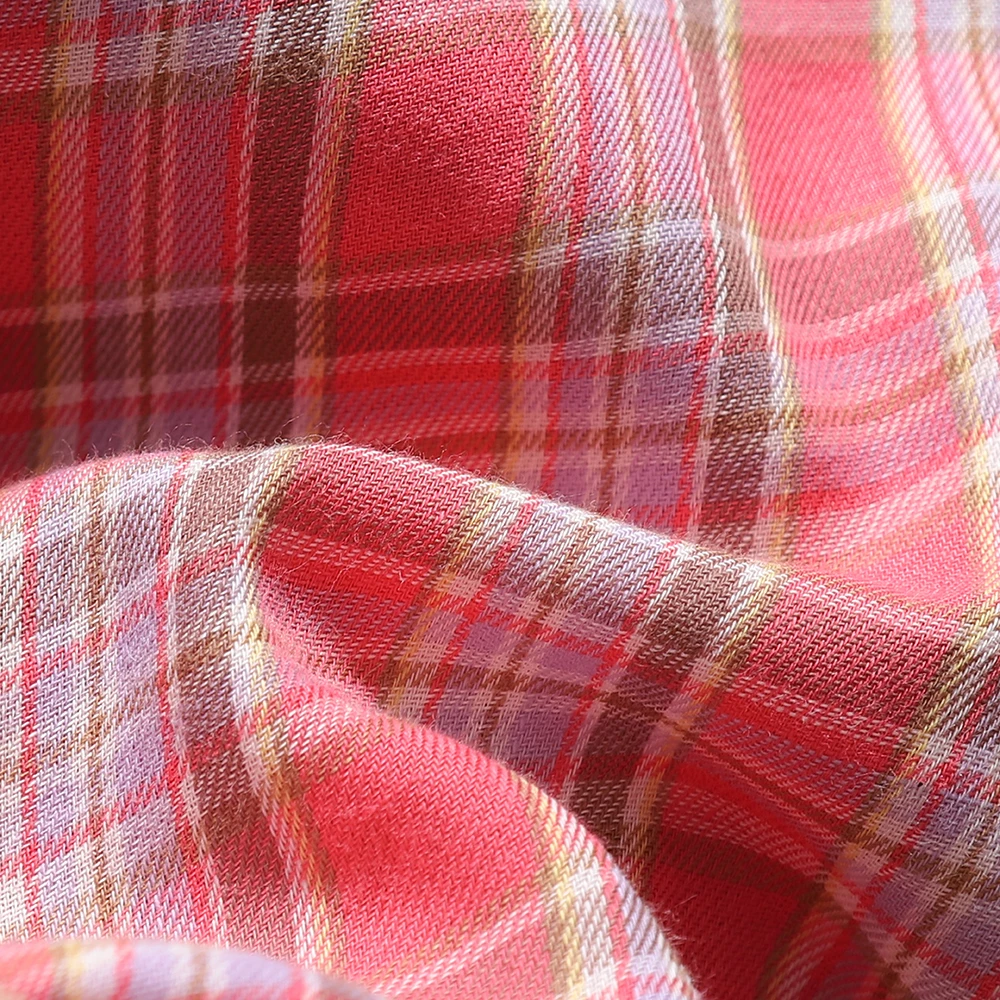 Клетчатая блузка для маленьких девочек с кукольным воротником мягкая хлопковая