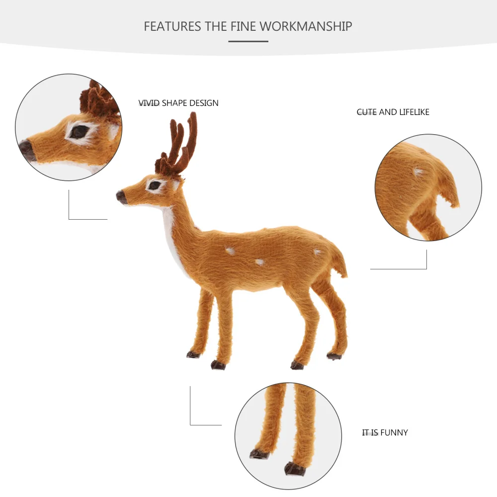 

3PCS Xmas Simulation Deer Decoration Decorative Christmas Elk Model Garden Decor