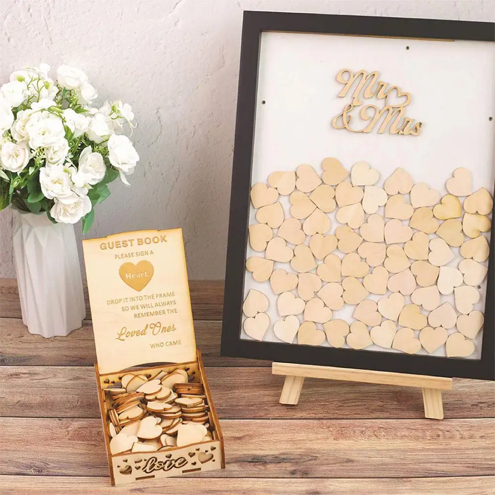 Деревянная коробка для гостей свадебной вечеринки сообщение оставляющее