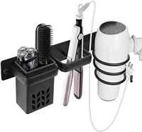 wall mounted hair dryer holder bathroom hair care tool storage box multi functional space saving storage holder space saving