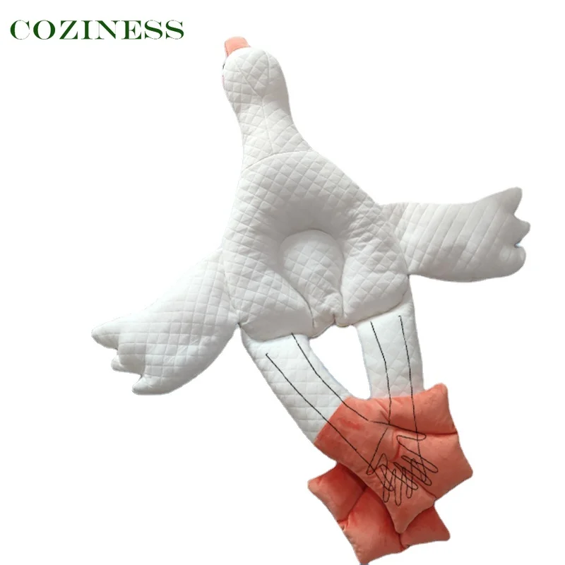 

COZINESS Baby Stereotyped Pillow Anti-Biased Head Correction Pillows Anti-Shock Sleeping Comfort Big Goose Shape Cute Bedding