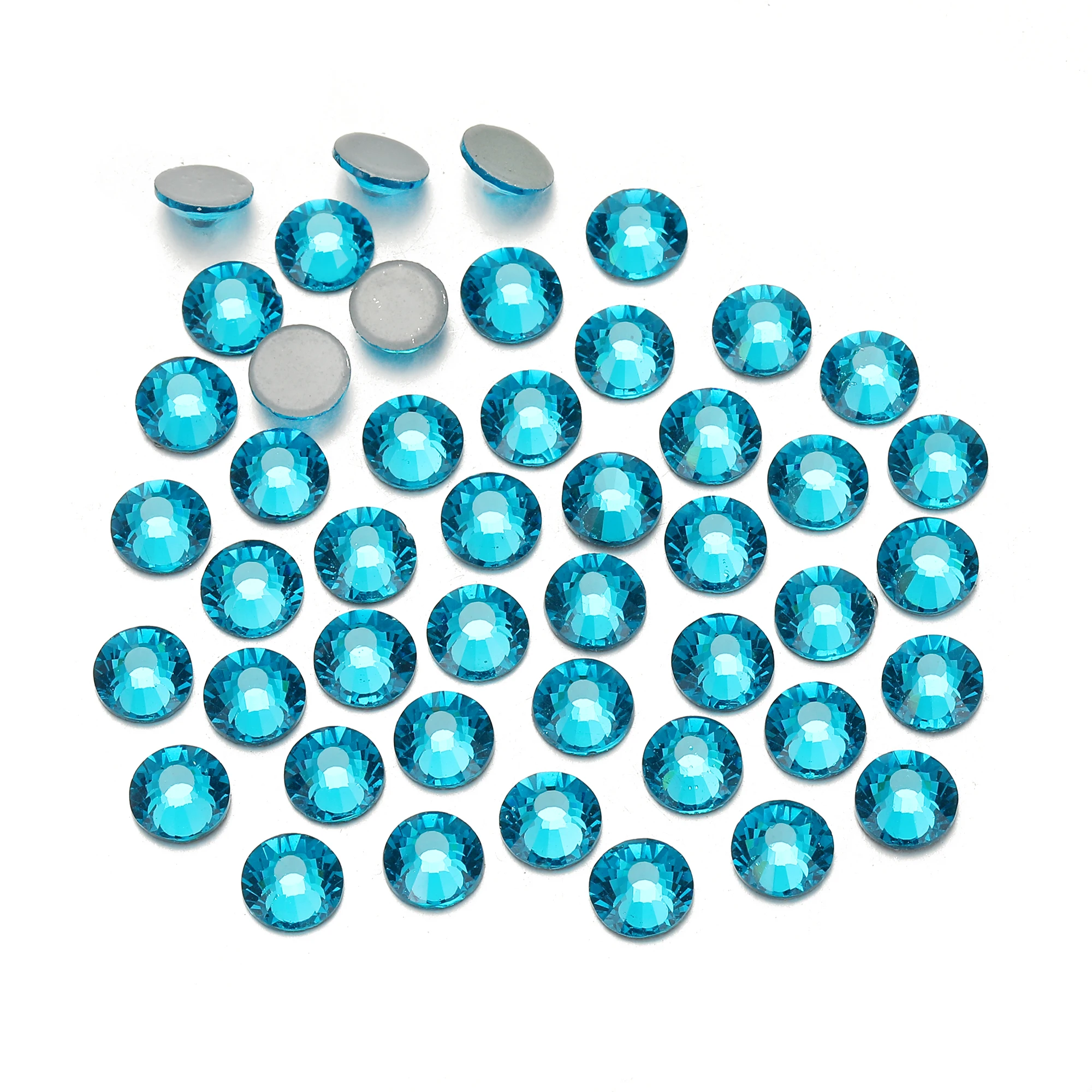 Синие циркониевые кристаллы CTPA3bI 2000HF всех размеров с плоской задней стороной