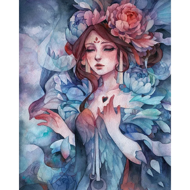 

60x75cm Figure Canvas By Numbers Kit DIY Oil Painting By Numbers Flowers Women Paintings Numbers Home Decor Gift