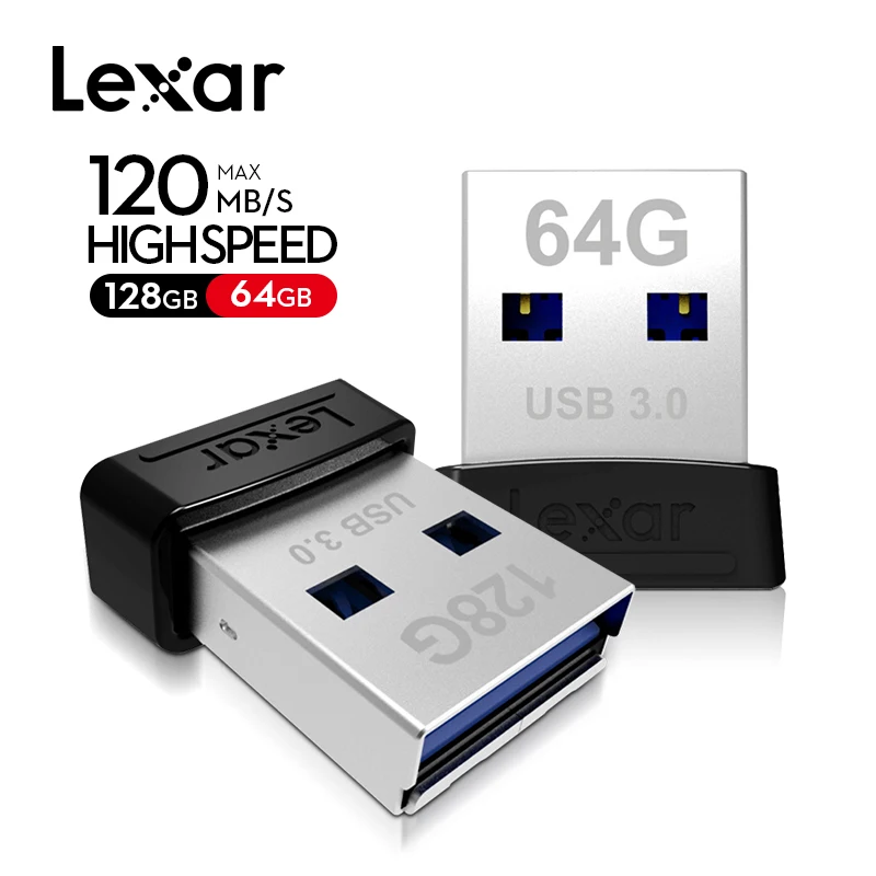 Lexar JumpDrive S47 UBS 3,0 флэш-накопитель 32 Гб 64 Гб 128 ГБ USB 3,0 высокоскоростной Мини Авто USB флэш-накопитель