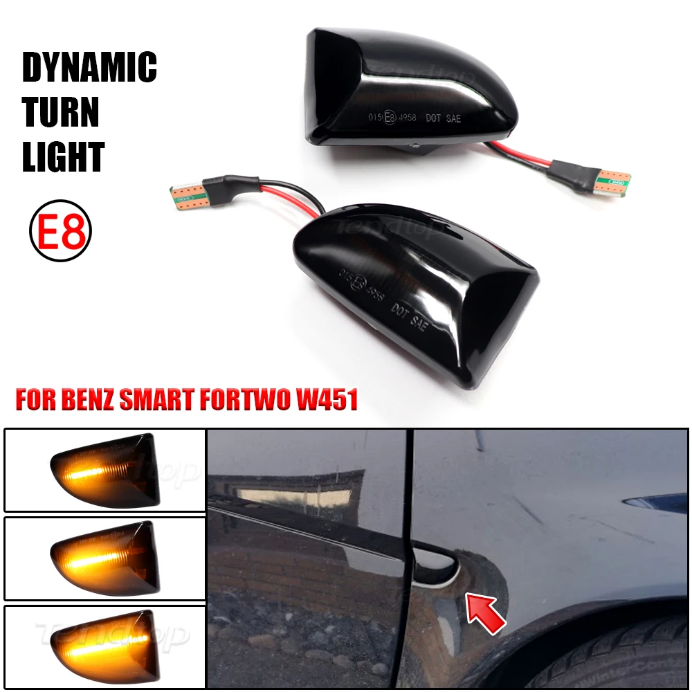 

Светодиодный динамический поворотный сигнал, 12 В, для Mercedes Benz Smart Fortwo W451 Coupe Cabrio