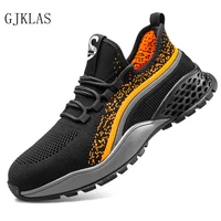 work safety shoes men steel toe boots lightweight sneakers mesh anti smash anti piercing outdoor summer working safty shoes man