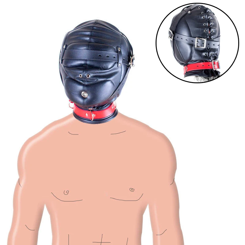 Мягкий колпак маска на голову ремень растяжки бондаж с завязанными глазами ПУ