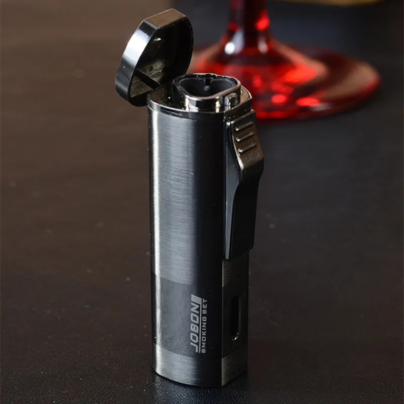 Новая мощная тройная зажигалка ветрозащитная факфонарь ная турбо ручка