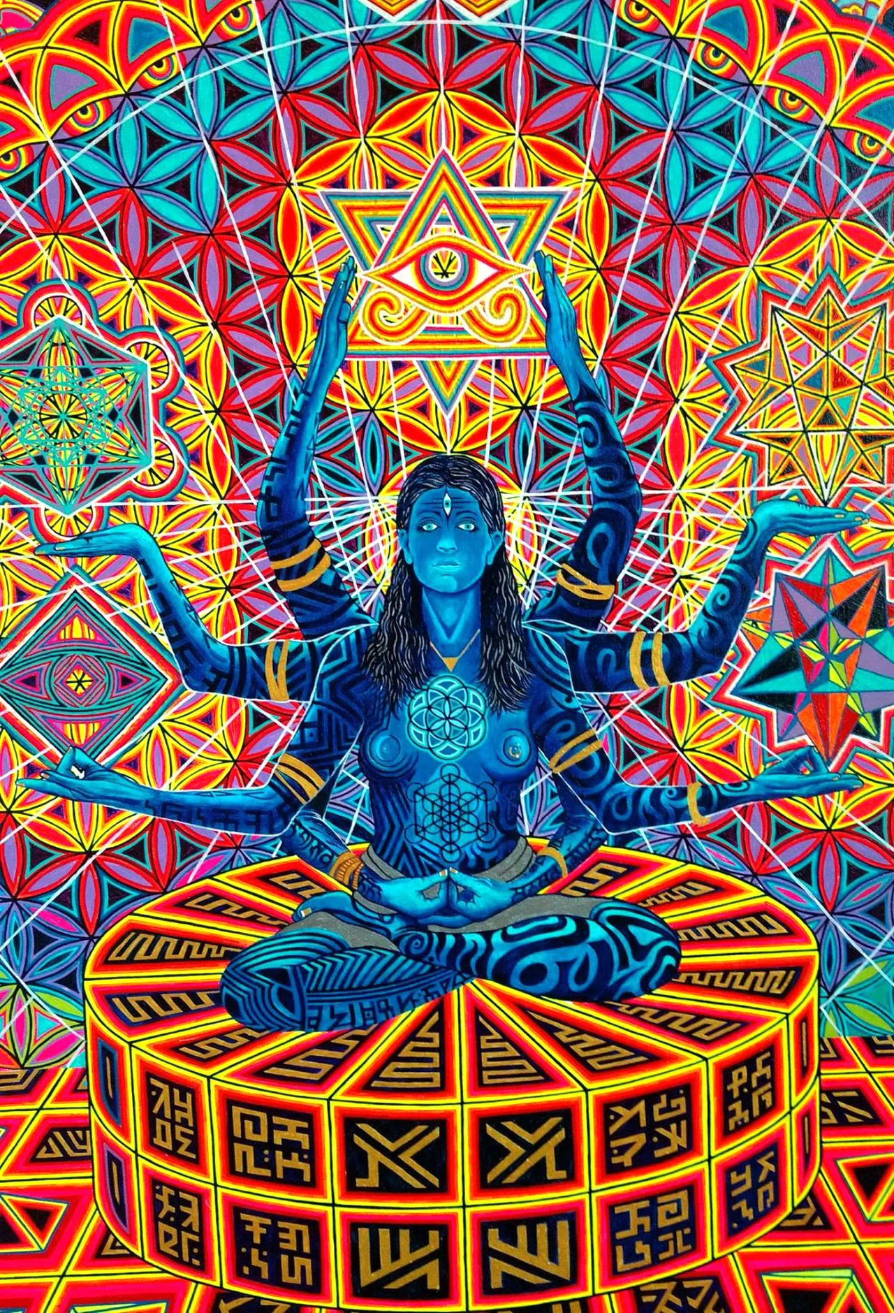 Индийская богиня Кали гобелен Йога Медитация настенное ведро висячее аниме