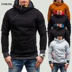 Мужская Флисовая Толстовка с капюшоном, на молнии, с длинным рукавом