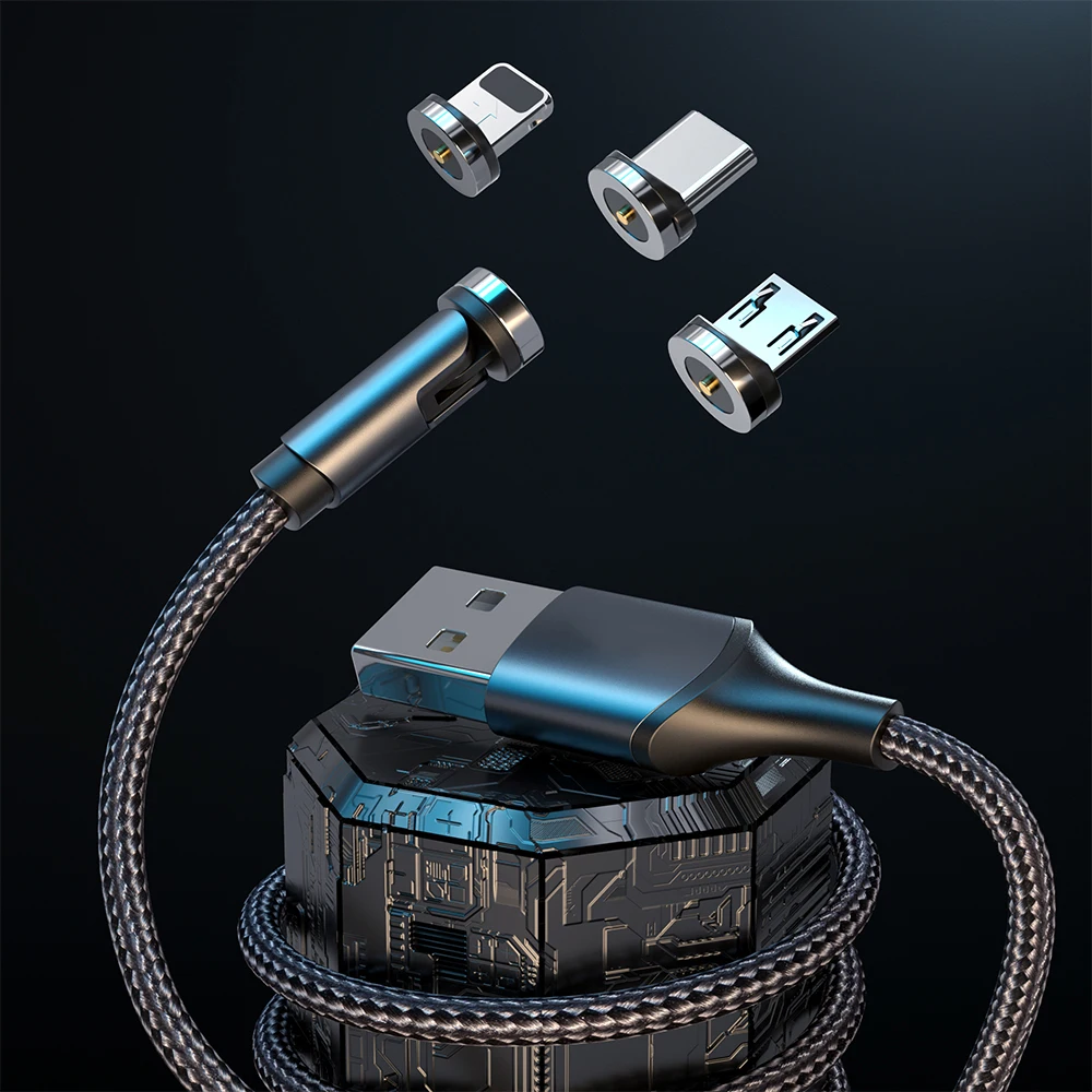 Магнитный кабель usb-c Micro USB для iPhone 12 11 pro max Xiaomi redmi вращающийся на 360 градусов |