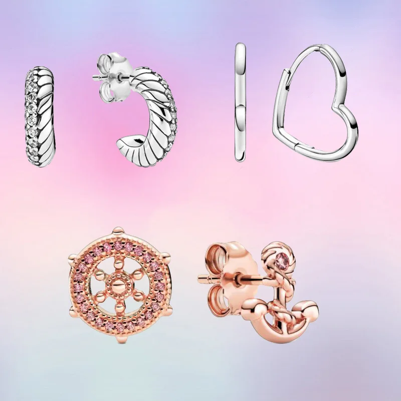 Женские серьги-кольца со змеиной цепочкой маленькие асимметричные