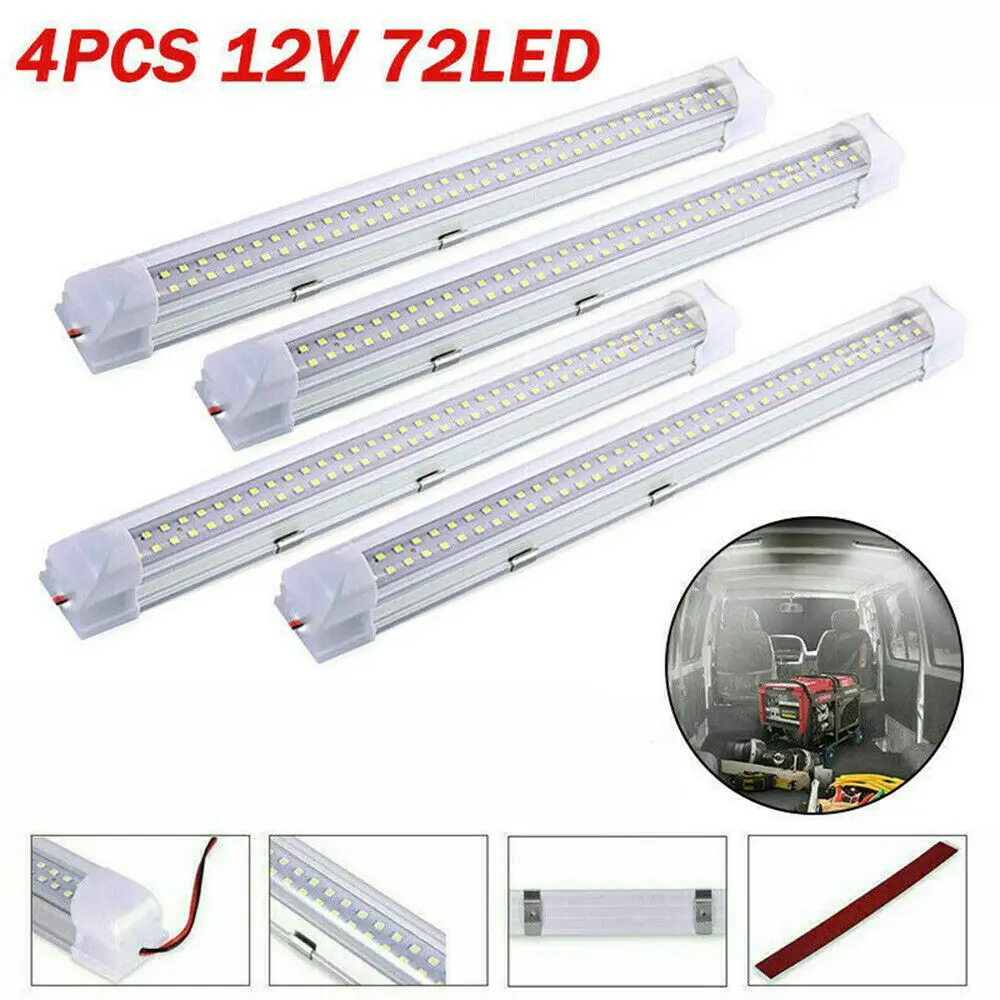 

Car Interior Led Work Light Bar 12W 72LEDs Lamp Tube with Switch for Cabinet Van Lorry Truck Camper Boat Ceiling Light DC 12-85V