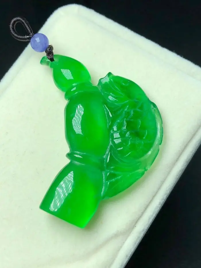Подвеска из натурального бирманского Изумрудного cyprinoid lotus root амулет