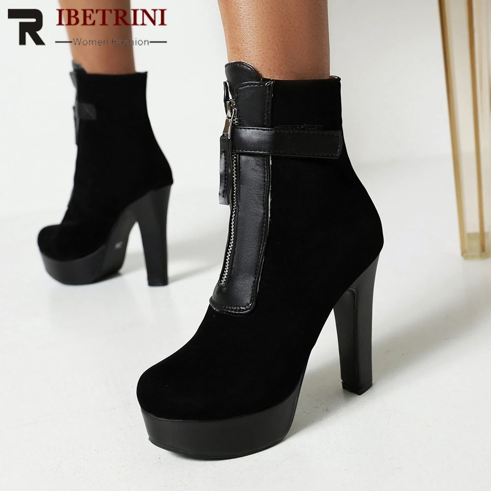 

Женские ботинки, модные зимние ботинки на платформе и массивном каблуке, женские ботильоны, готическая обувь для зрелых женщин на осень 2021, ...