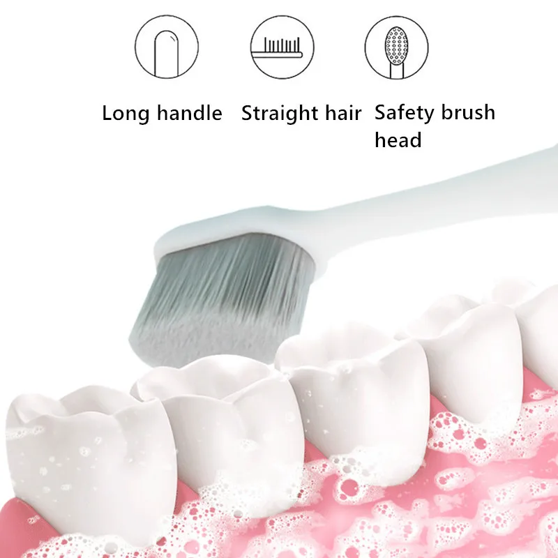 Зубная щетка с мягкой пластиковой ручкой для ухода за полостью рта Сверхтонкая