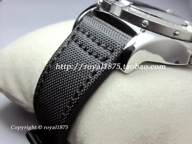 

free shipping Handmade high quality Watch band 20mm22mm composite fiber nylon Genuine Leather strap Bracelet Retro Wristband