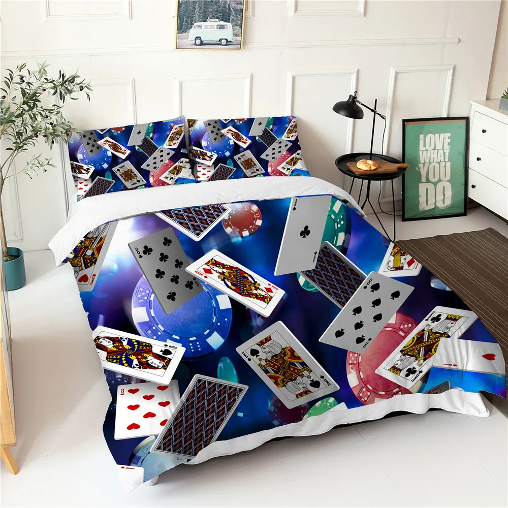 

3d Bed Sheet Set Cool Pork Cards Pattern Double Bedspread With Pillowcases Soft Warm Duvet Cover Winter Home Textiles