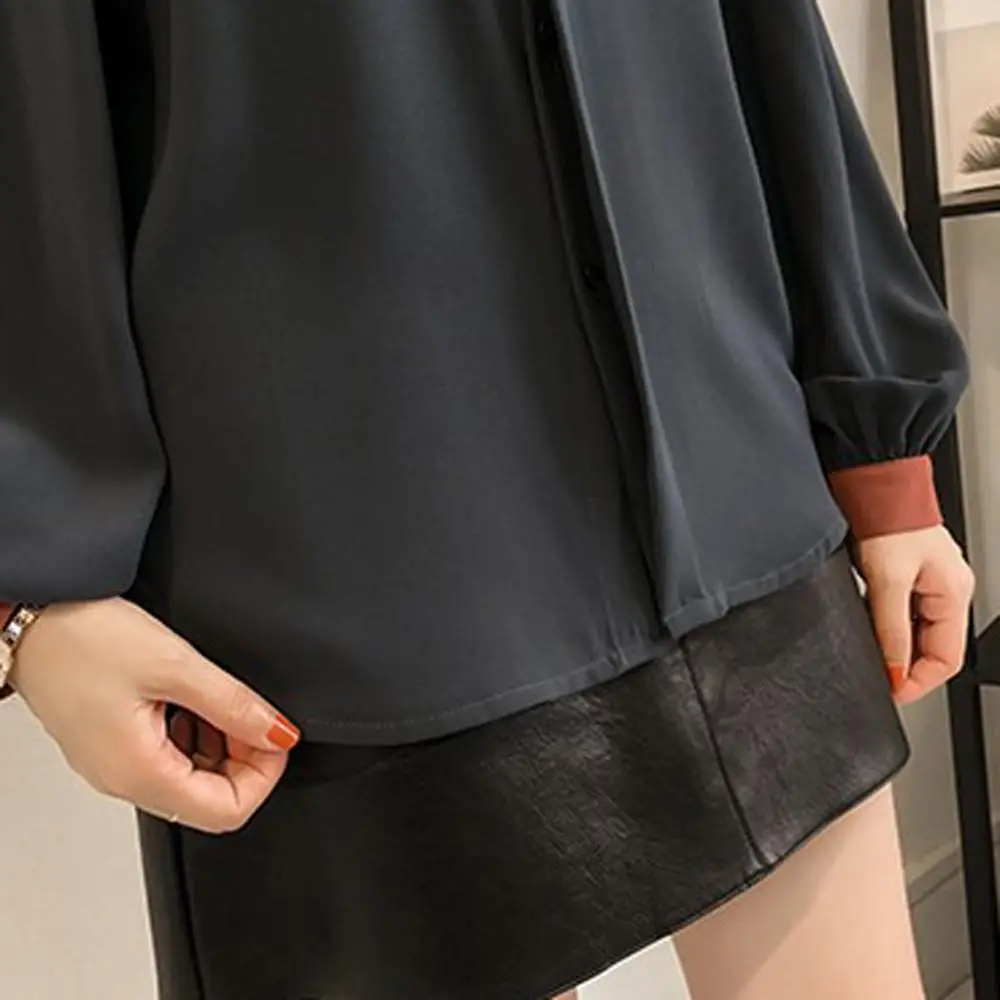 Блузка Женская атласная с длинным рукавом Элегантная Модная рубашка