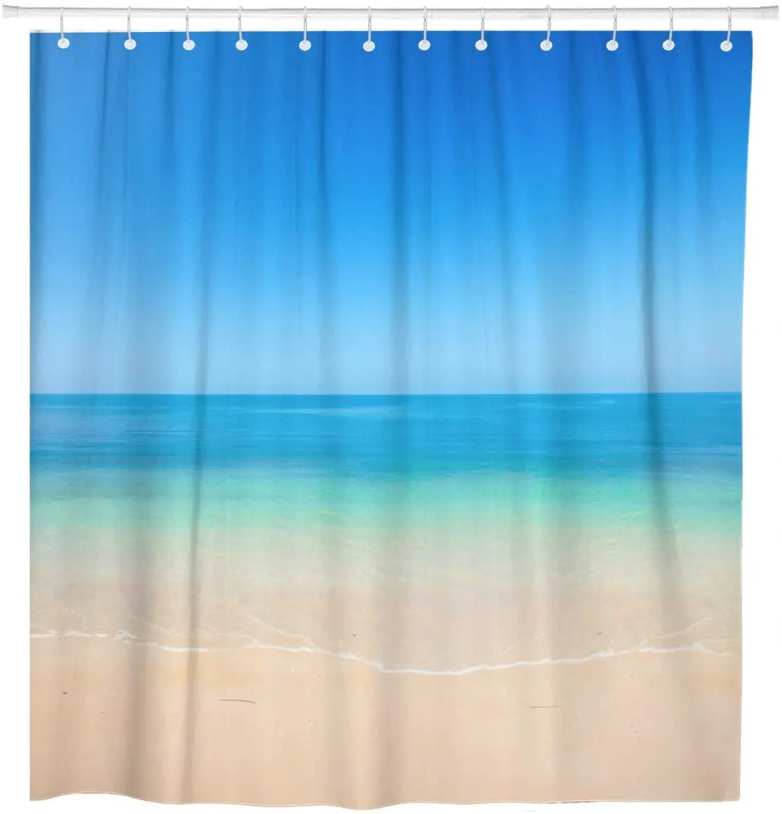 Водонепроницаемая занавеска для душа из полиэстера с тропическим изображением